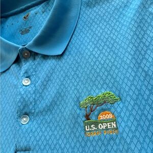 2008 US Open Torrey Pines Mens XL Golf Polo Tiger Woods Win Blue Performance